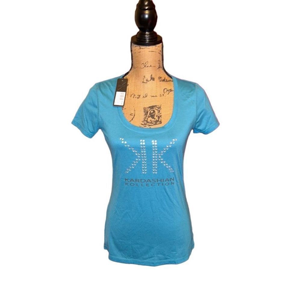 Kardashian Kollection turquoise t-shirt size S